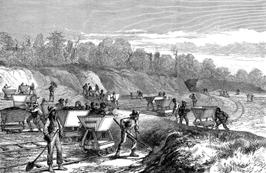 Ausheben des Panamakanals, 1888