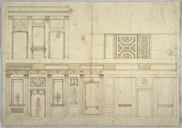 Zeichnung, Entwurf für ein Interieur, 1800–1820