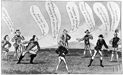 Edward Sackville 1591-1652, 4. Herzog von Dorset, beim Cricketspielen, 18. Jahrhundert 1912