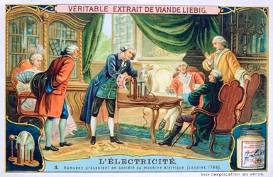 Elektrizitätsdemonstration, London, 1766, ca. 1900