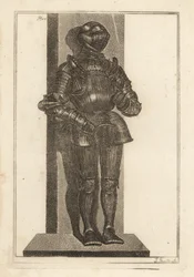 Eleganter Anzug aus geriffelter Rüstung, von Lord Warwick aus Deutschland mitgebracht
