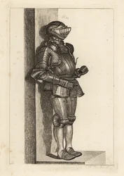 Elegante geriffelte Rüstung, von Lord Warwick aus Deutschland gebracht