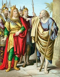 Elija, Prophet des Alten Testaments, tadelt Ahab, Mitte des 19. Jahrhunderts