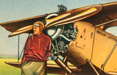 Elly Beinhorn mit ihrem Flugzeug, 1932
