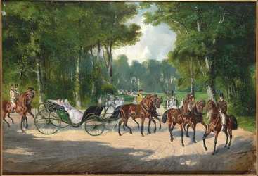 Kaiserin Elisabeth in einer Kutsche im Wiener Prater, ca. 1860