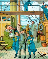 Englische Familie reist nach Frankreich, 1886