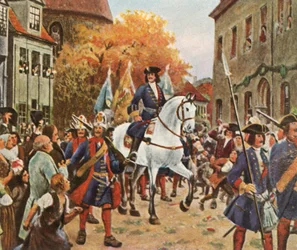 Einzug von Prinz Leopold I. in Dessau nach dem Spanischen Erbfolgekrieg, 1712