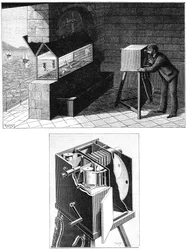 Etienne Jules Marey 1830-1903, mit Filmkamera, 1903