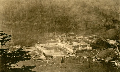Kloster Ettal von der Nordseite, Bayern, Deutschland