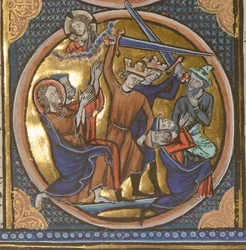 Hinrichtung von Juden. Miniatur aus Emblèmes bibliques