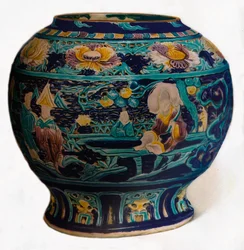 Fahua-Topf mit durchbrochenem Design, das die Acht Daoistischen Unsterblichen zeigt, ca. 1550