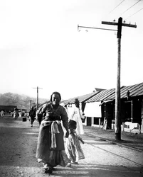 Vater und Kind, Seoul, Korea