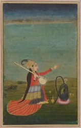 Weibliche Darstellerin mit Tanpura, 18. Jahrhundert