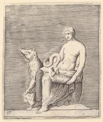 Figur mit Schwein und Schlange, veröffentlicht ca. 1599-1622