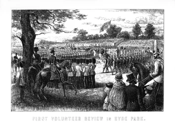 Erste Freiwilligenüberprüfung im Hyde Park, London