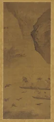 Fischen mit Kormoranen, Qing-Dynastie, 17. Jahrhundert