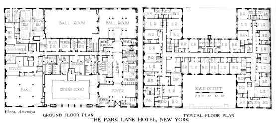 Grundrisse, Park Lane Hotel, New York City