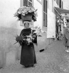 Blumenverkäuferin, Funchal, Madeira, 20. Jahrhundert
