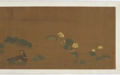 Blumen, Enten und Wachteln, 17. Jahrhundert