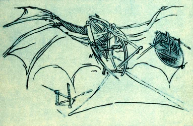 Flugmaschine entworfen von Leonardo da Vinci, ca. 1485, 1932