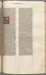 Fol. 350r, Hosea, historisierte Initiale V, Hosea predigt drei Männern, um 1275-1300