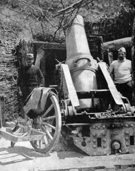 Französischer 270 schwerer Artilleriemörser, Artois, Frankreich, Erster Weltkrieg, 1915