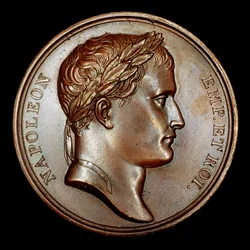 Französische Bronzemedaille mit Büste von Napoleon