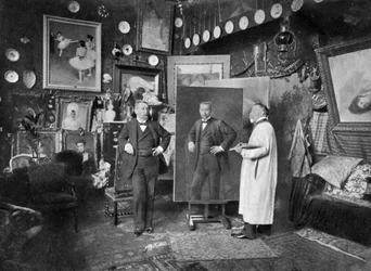 Französischer Künstler Louis-Robert Carrier-Belleuse malt Doktor Boyen, 1906