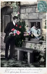 Französische romantische Postkarte, um 1900