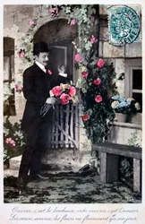 Französische romantische Postkarte, ca. 1900