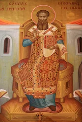 Fresko in der griechisch-orthodoxen Kirche des Heiligen Gregor Palamas, Thessaloniki, Griechenland