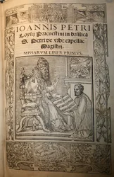 Frontispiz des Missarum Liber primus von Giovanni Pierluigi da Palestrina und Papst J