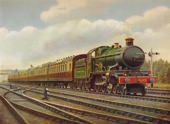 G.W.R. Cornish Riviera Limited Express in voller Fahrt, Lokomotive Pendennis Castle, 1926