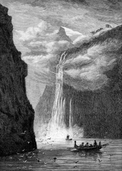 Geirangerfjord mit den Sieben Schwestern Wasserfall, Norwegen, 1882