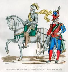 Gendarm, 1583, und Hauptmann der 1. Kompanie der Enfants d