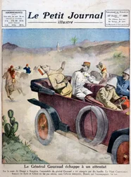 General Gouraud entkommt auf dem Weg von Damaskus nach Quneitra einem Attentat, 1921