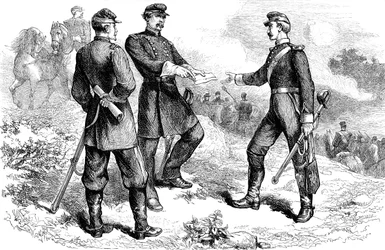 General McClellan in der Schlacht von Antietam, Amerikanischer Bürgerkrieg, 1862 ca. 1880