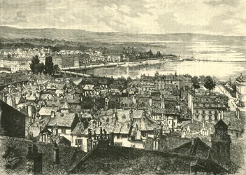 Genf, Blick auf den See, 1890