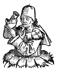 Gentile da Foligno, italienischer Arzt des 14. Jahrhunderts, untersucht eine Urinprobe, 1493