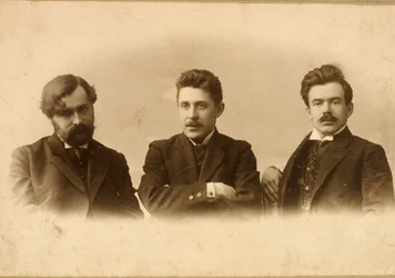 Georgy Chulkov, Vasili Milioti und Genrich Tasteven, russische Schriftsteller, 1900er Jahre