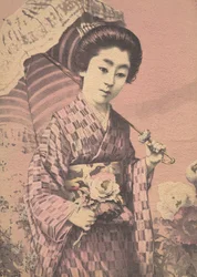 Mädchen mit einem Sonnenschirm, ca. 1900