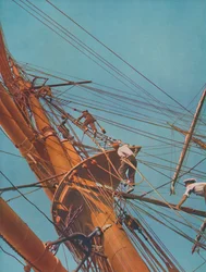 Aufstieg an Bord der Archibald Russell, Rahsegler unter finnischer Flagge, 1937