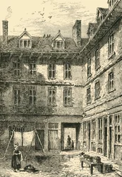 Goldsmiths House, Green Arbour Court, um 1800, ca. 1872