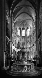 Gotische Kunst: Ansicht des Chors der Kathedrale Notre Dame de Noyon (12.-13. Jahrhundert) (Oise)