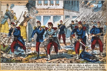Regierungssoldaten rücken nach Paris vor, um die Kommune zu unterdrücken, 24. Mai 1871