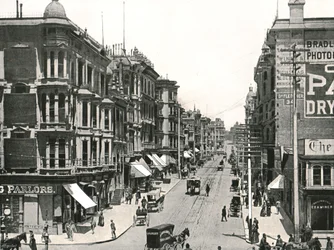 Grant Avenue Blick nach Norden von der Market Street, San Francisco, USA, 1895