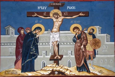 Jesus Christus am Kreuz, Moni Ipsilou Kloster, Lesbos, Griechenland