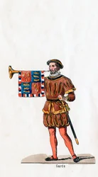 Wache, Kostümentwurf für Shakespeares Stück, Heinrich VIII.