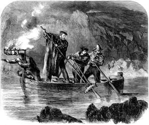 Giuseppe Garibaldi beim Fischen in der Nacht vor Caprera, 1860-61
