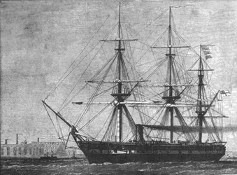H.M.S. Challenger, beauftragt für ihre... Kreuzfahrt zur Tiefsee-Erkundung, 1872, 1901
